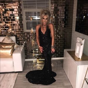 Abyss by Abby black sequin gown